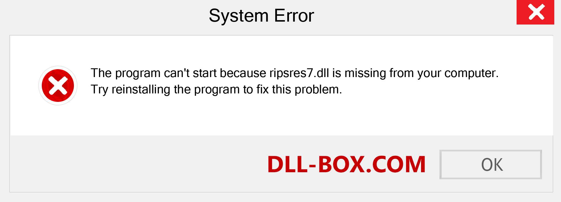 ripsres7.dll file is missing?. Download for Windows 7, 8, 10 - Fix  ripsres7 dll Missing Error on Windows, photos, images